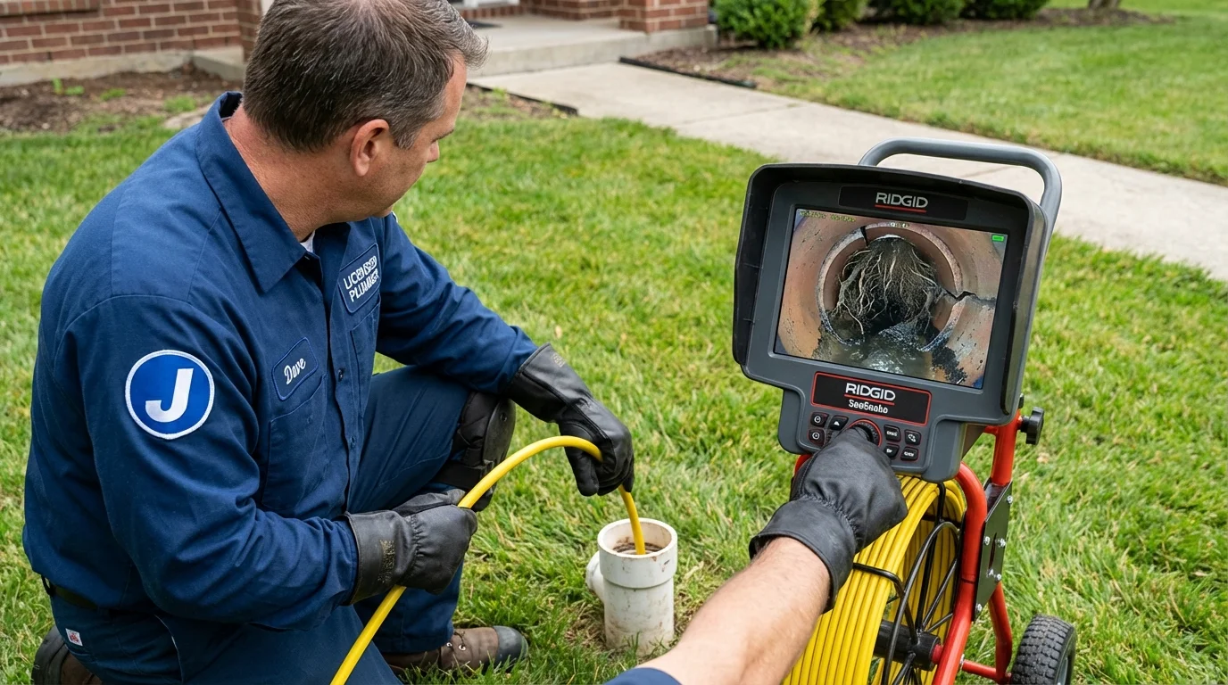 Sewer camera inspection being performed by Johns Plumbing LLC in Electra